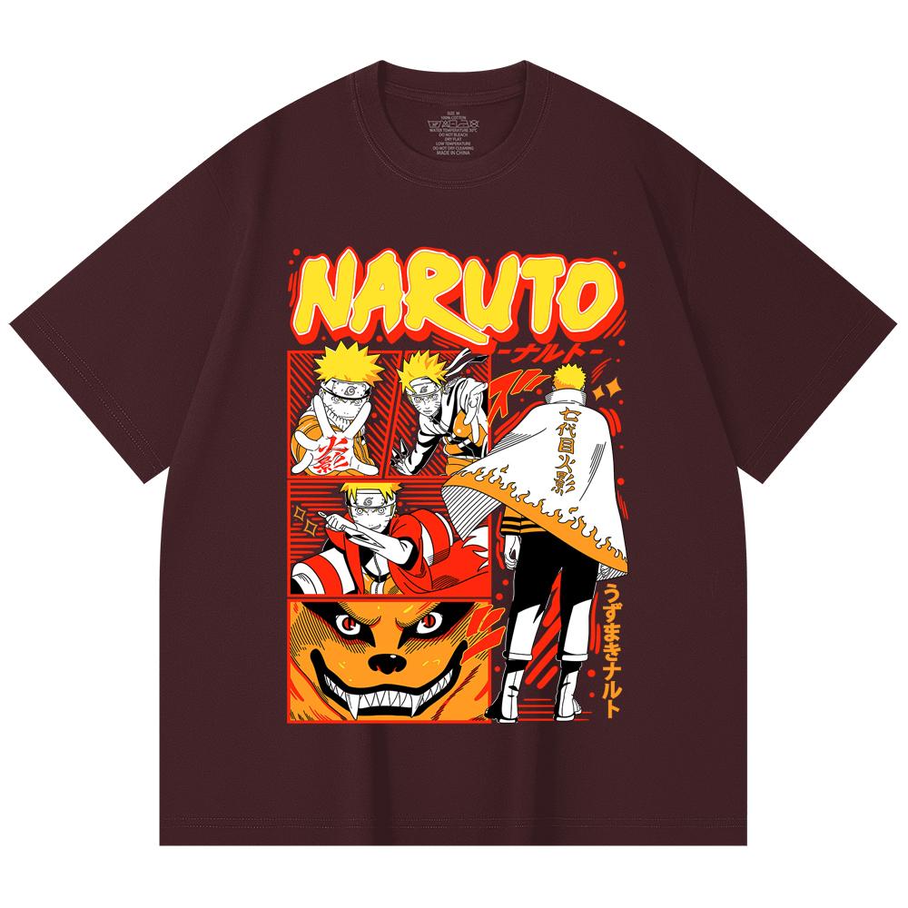 230 Gsm 100% Cotton Naruto V2 Hokage Print Unisex Heavy Cotton T Shirt