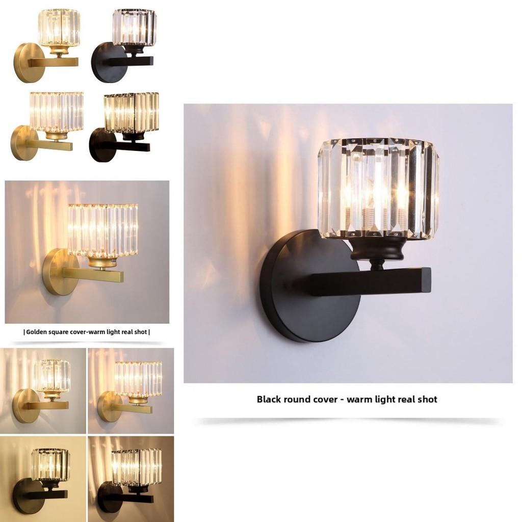 Modern Square And Circular Crystal Wall Lamps For Living Room And Bedroom Decor