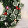 20pcs DIY Christmas Holly Leaves Plastic Fake Flowers Red Berries Flower with Green Leaves Artificial Wreath Ornaments