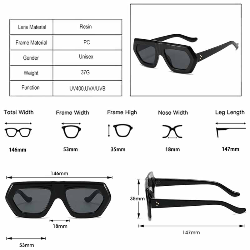 Fashion Square Women Gradient Sunglasses Leopard Shades Retro Men Clear Lens Glasses Frame UV400