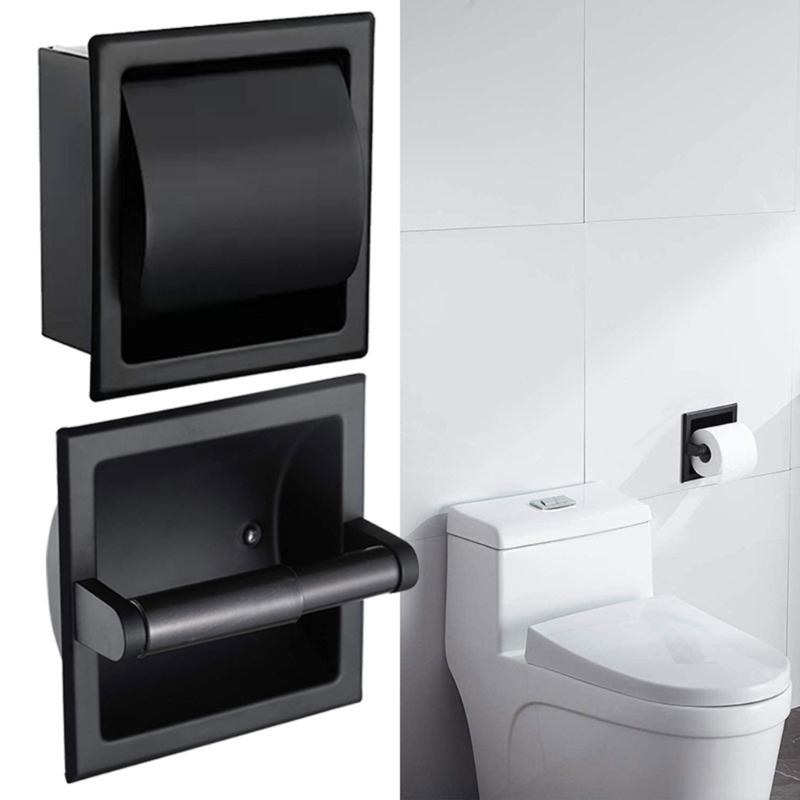 Contemporary Sturdy Stainless Steel Toilet Roll Holders Recessed Designs Portable Accessory for Elegant Bathroom