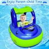iGeeKid Inflatable Baby Pool Float with Canopy, Safty Seat for Infant Baby Swim Float Rings Car Shaped Swimming Pool Floaties for Babies Toddler Age