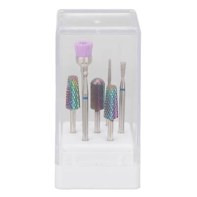 7pcs Nail Drill Bits Stainless Steel Fast Remove Left Right Handed Nail Grinding Heads for Hard Gel