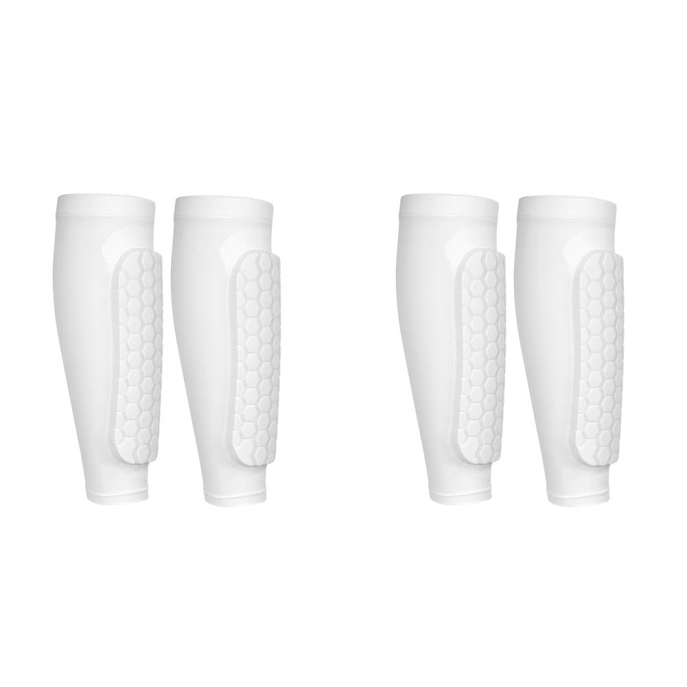 

2 Pairs Honeycomb Soccer Shin Guards Football Shields Sports Legging Shinguards Leg Sleeves Protective Gear Shank Protector XL білий
