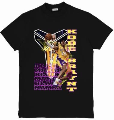 Kobe-inspiriertes Unisex-Grafik-T-Shirt 100% Baumwolle Herren-T-Shirts Top Top Basketball Momba