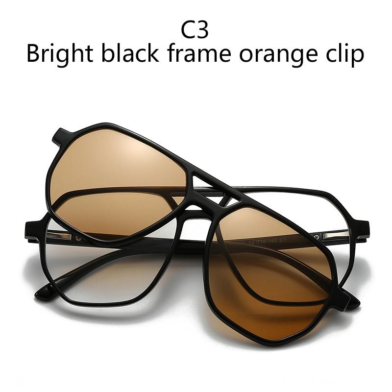

2 IN 1 Magnetic Clip-On Sunglasses Polarized Night Vision Goggles For Driving Tinted Lenses For Women Glasses For Nearsighted SHOW AS PICTURE