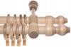 Double Wooden Curtain Rod In Beech Color Wooden Curtain Rods 120 Cm