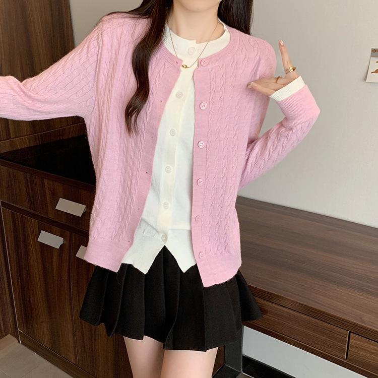 

Plus Size Women s Color Block Long Sleeve Knit Top 4XL рожевий