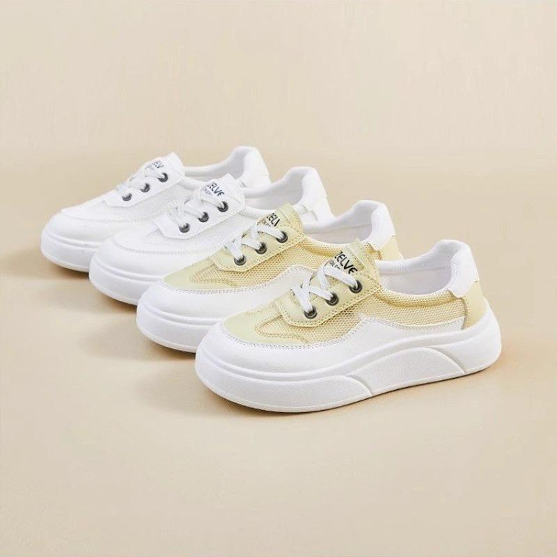 Mesh thick-soled lightweight board shoes women's new summer lightweight casual sports little white shoes breathable women's shoes