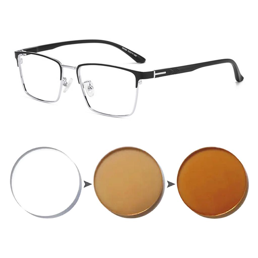 Photochromic Glasses for Men Women Myopia Eyewear Students Lightweight Adjustable 0 to -6 Diopter