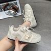 Fashion Fashion Mix Color Velcro Strap Sneakers Women 2025 Autumn Cute Round Toe Flat Heel Casual Shoes Soft Non Slip Sports Sneakers