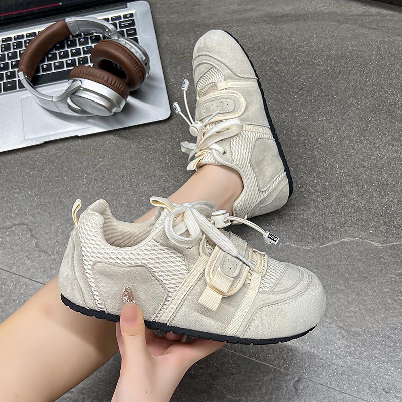 Fashion Fashion Mix Color Velcro Strap Sneakers Women 2025 Autumn Cute Round Toe Flat Heel Casual Shoes Soft Non Slip Sports Sneakers