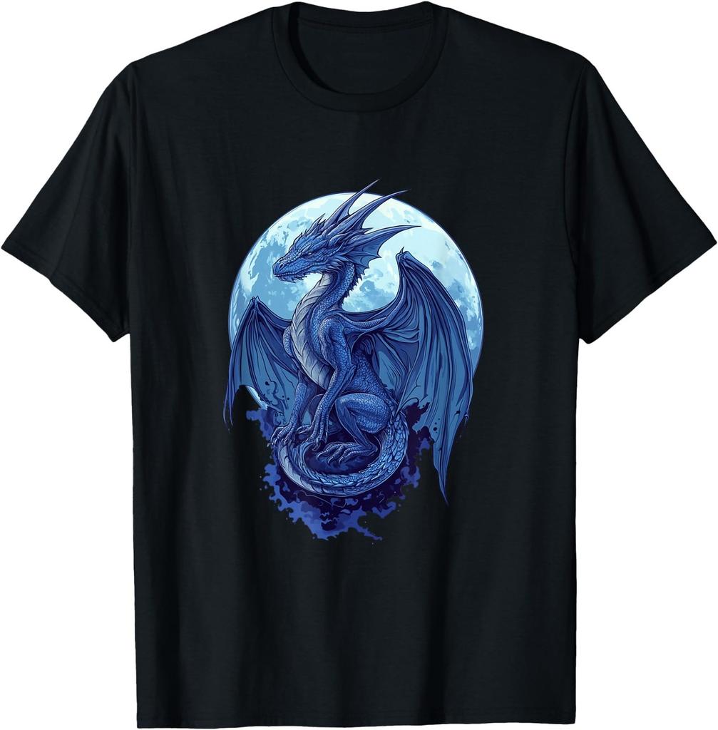 Night Sky Celestial Fantasy Moonlit Dragon T-Shirt