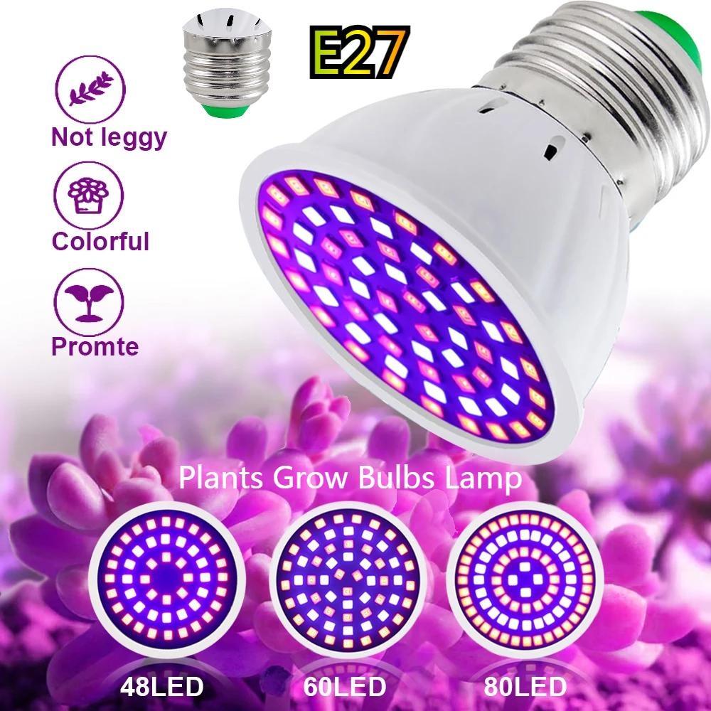 1/2Pcs Professional E27 LED Grow Light Bulb Strong Electrical Conductivity Planting Tools Professional Grow Light Bulb for Indoor