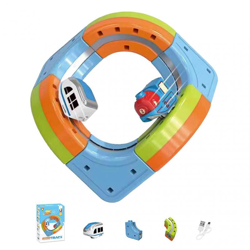 Electric Magnetic Trains Track Set DIY Smart Puzzle Toy STEM Educational Fun for Kids Boys and Girls