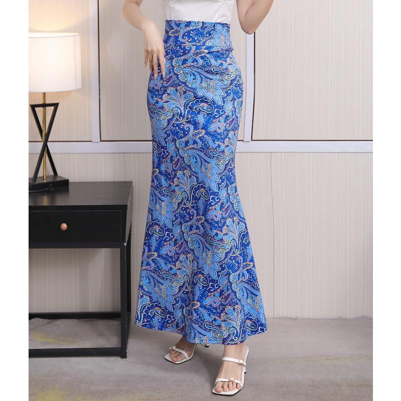 

eBay Source High Waist Elastic Printed Hip Wrap Fishtail Skirt Large Skirt S