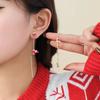 Asymmetric Long Tassel Earrings for Women Trendy Climbing Santa Claus Snowflake Pendant Earrings Christmas New Year Jewelry Gift