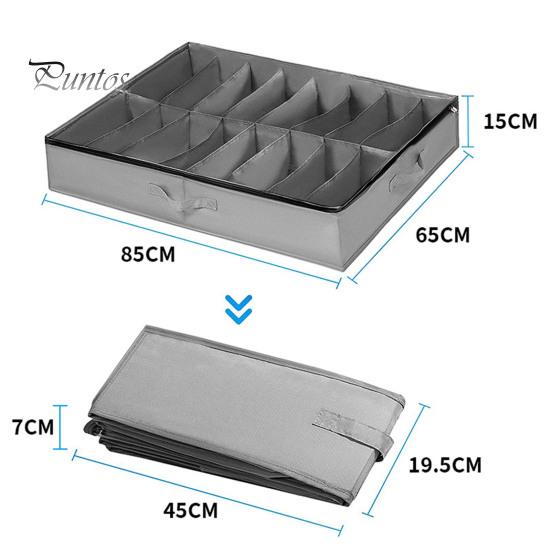 Under-Bed Shoes Storage Organizer Large Capacity Multiple Compartments Foldable Design Shoes Container Storage Box with Handle
