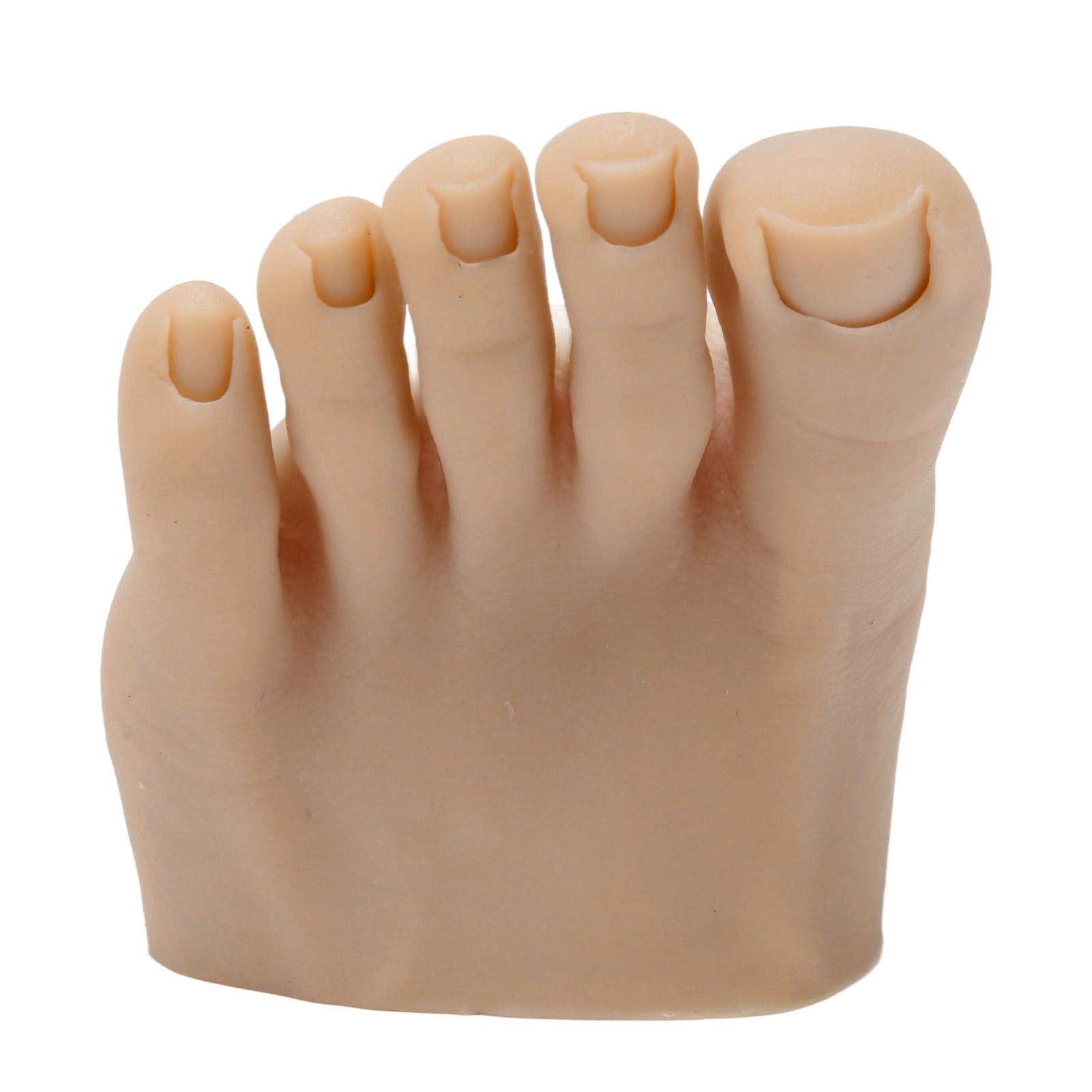 

Обучение дизайну ногтей, искусственная модель на половину стопы, цвет темной кожи, многоразовая татуировка, силиконовая модель для ног Left