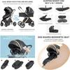 3-in-1 Newborn Stroller with Car Seat – Foldable, Maximum Comfort, 5-Point Harness Safety, Large Canopy and Storage Basket