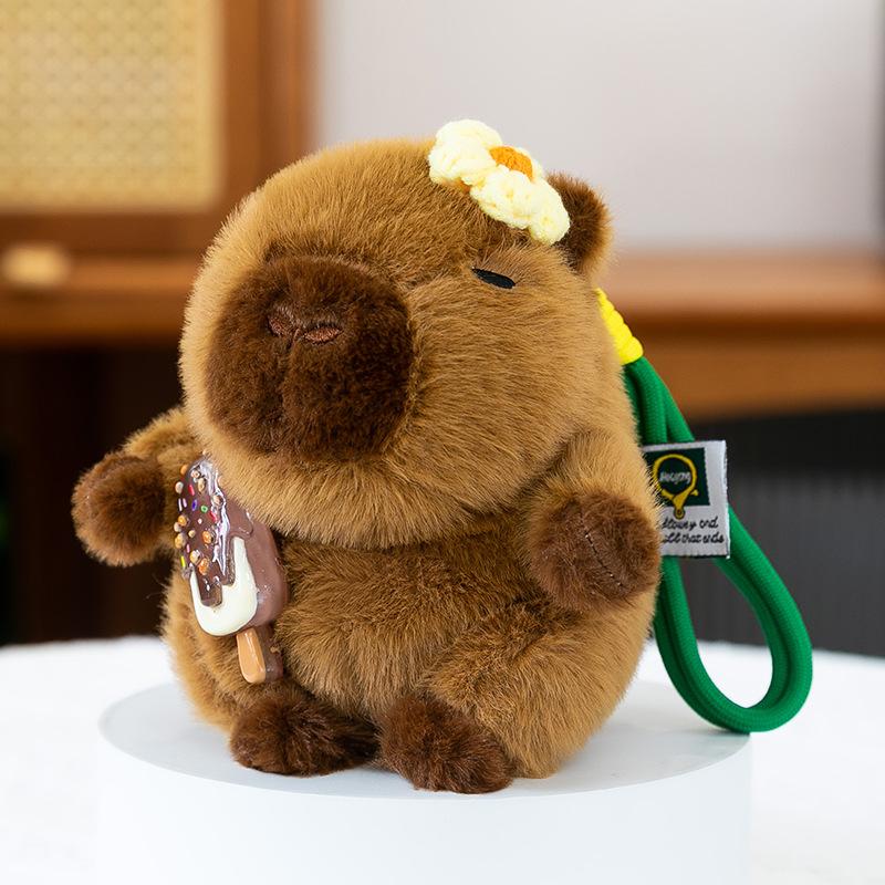 Xiangdudun Capybara Doll Cute Kapibara Keychain Plush Pendant Bag Jewelry