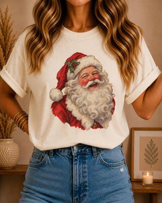 Vintage Santa Shirt, Retro Santa Claus T-Shirt, Classic Christmas Tee, Santa Face Graphic Shirt, Nostalgic Christmas Gift
