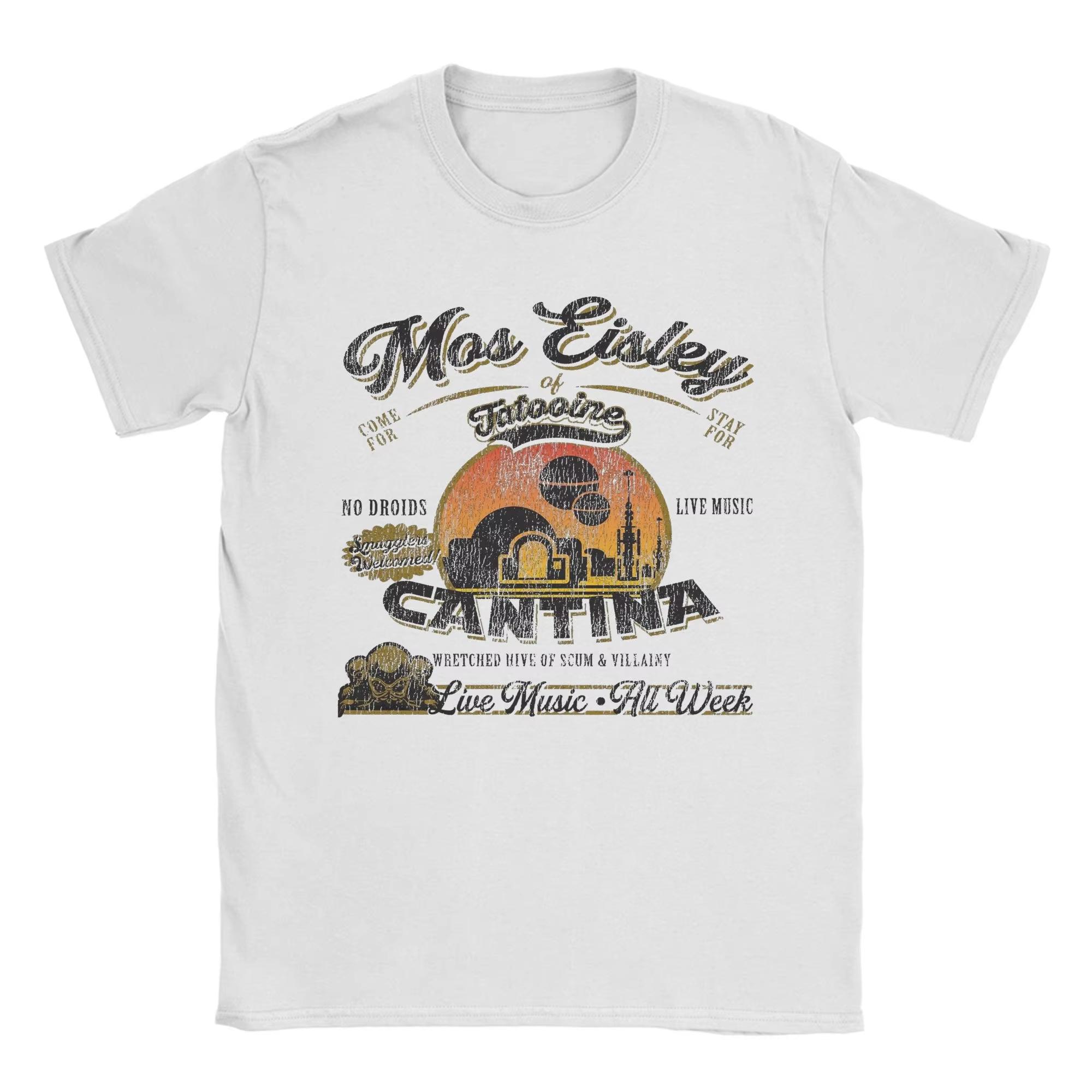 Мос Эйсли Кантина Татуин Lts Поношенная Футболка Мужская 100% Хлопок Винтажные Футболки Круглый Вырез Футболки Короткий Рукав Одежда Большой Размер 2XL