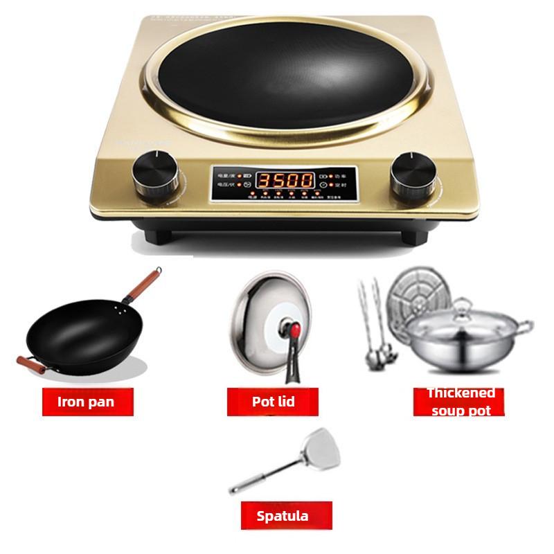 3500W Commercial High Power Concave Electromagnetic Stove Hotpot Stir Frying Induction Cooker Home Kitchen Cooking Appliances