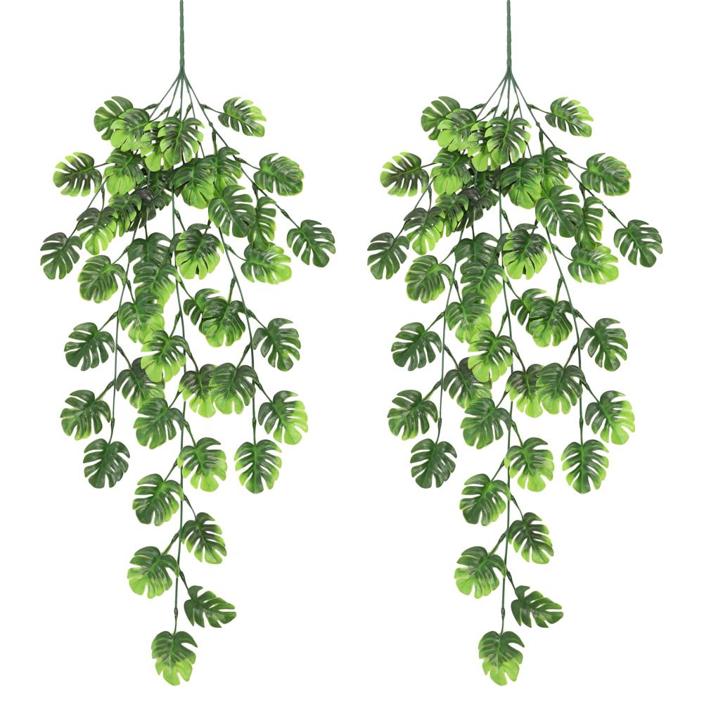 80cmPersian Fern Leaves Vines Home Room Decor Hanging Artificial Plant Plastic Leaf Grass Wedding Party Wall Balcony Decoration