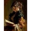 Vintage Read Elegant Girl Book Lovers Poster Women Portrait Oil Painting On Canvas Painting Wall Art Picture for Room Home Decor