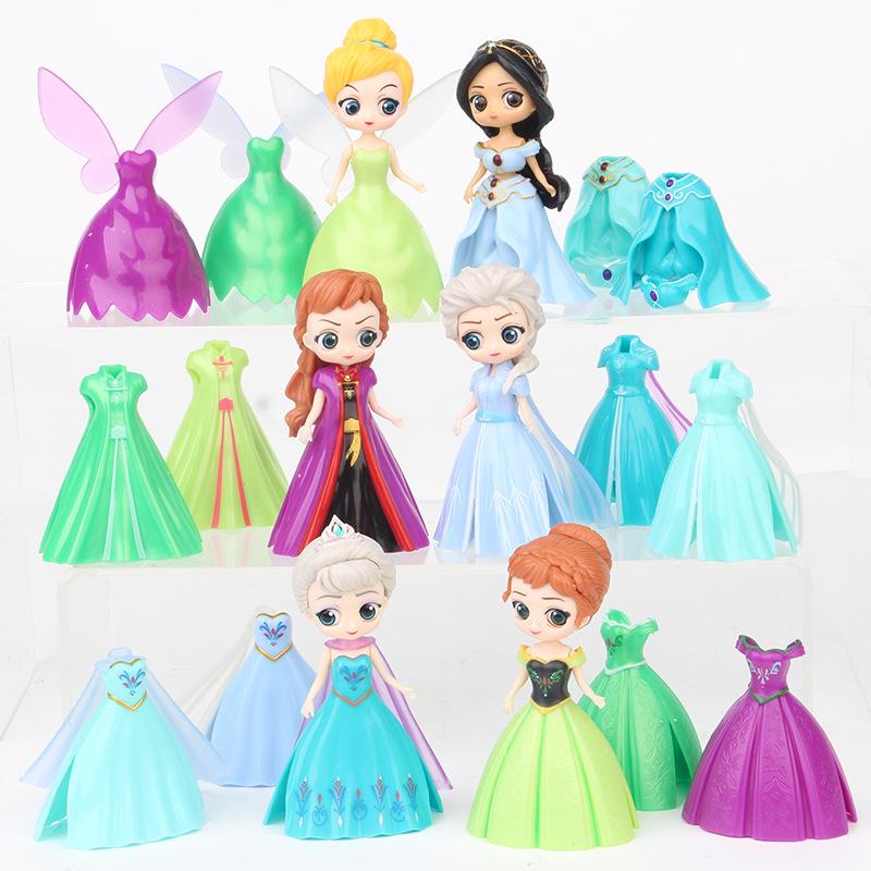 Princess Figure Set: Includes Changeable Outfits & Dolls for Kids' Pretend Play - Perfect Toy Gift for Girls
