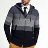 Men's Plush And Thick Color Matching Sweater Men's Clothing Jacket Hooded Cardigan