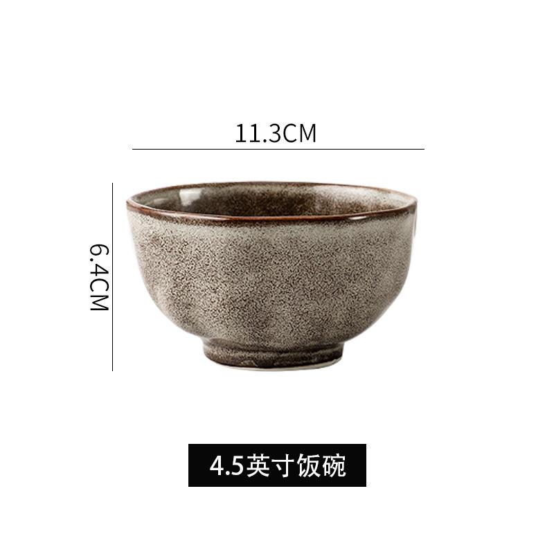 Japanese Stone Tableware Retro Plates Personalized Creative Plates Pasta Plates Salad Bowls Old-Fashioned Coarse Pottery Dishes