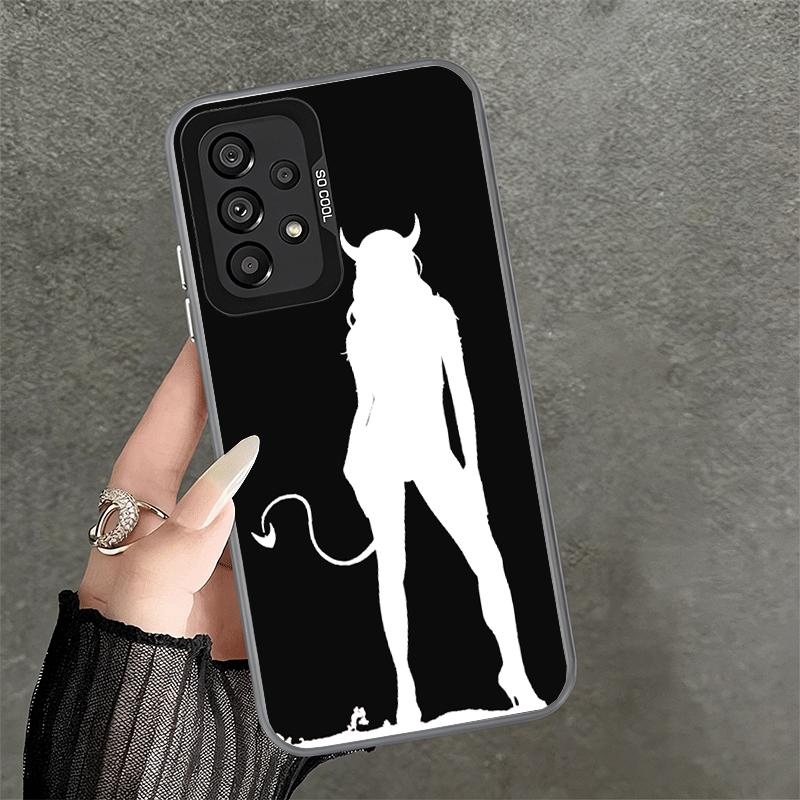 Devil Girl Silhouette Cool Shockproof Phone Case for Samsung A17 A16 A15 A14 A37 A57 A36 A56 A26 A35 A55 A25 A34 A54 A24 A13 A23