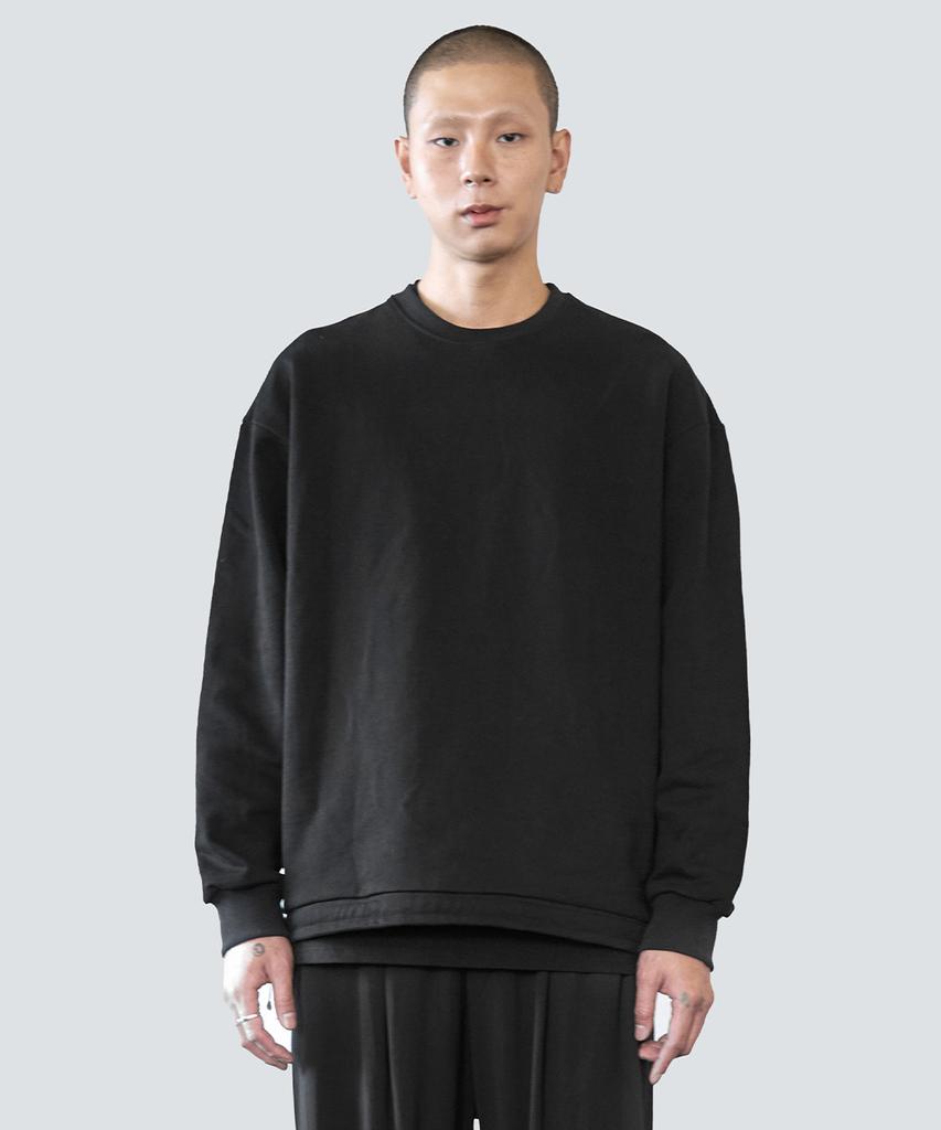 Paenseu Layered String Sweatshirt Black