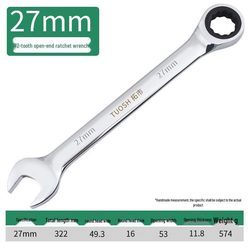 72-Tooth Dual-Ended Ratchet Wrench: Quick Spline, Bidirectional Multi-Function Auto Repair Tool Set