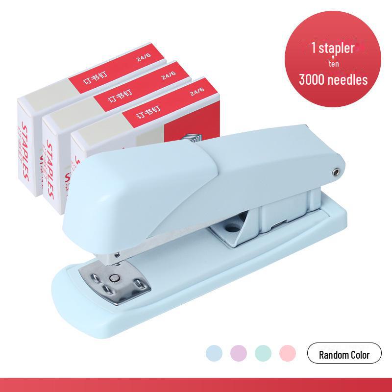 Portable Macaron Color Stapler, Labor-Saving Medium-Sized Binding Machine for Office and Stationery Needs