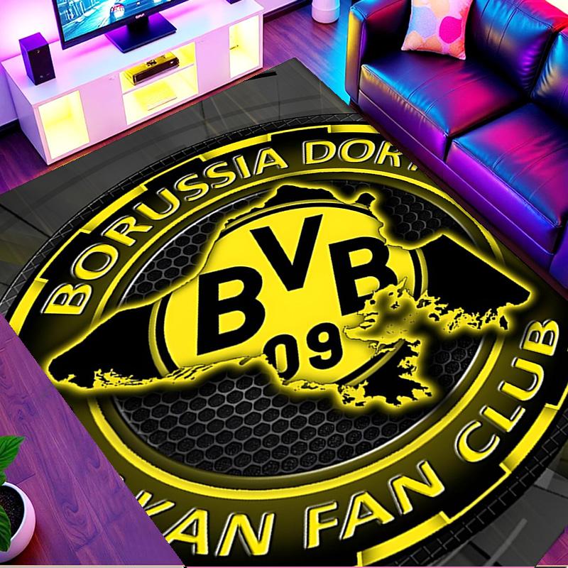 Borussia Dortmund Print Rug, Washable Floor Carpet, For Entryway Dorm Laundry Room Office Study, Home Decor Birthday Christmas Gift