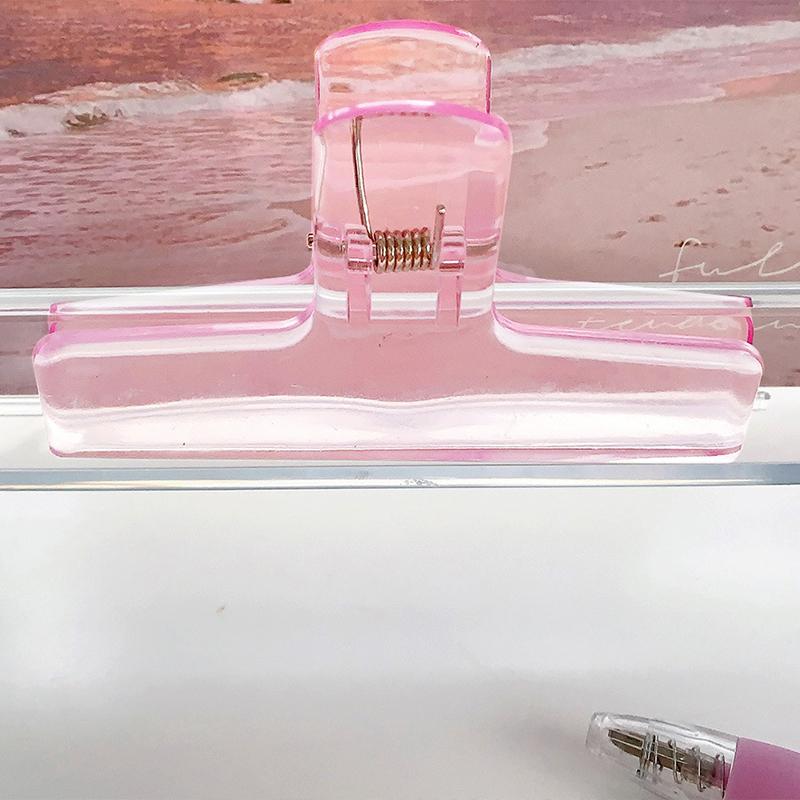 1Pcs Transparent Clip Acrylic Hand Account Large Clip Long Tail Folder for Student Office Test Paper Folder Holder