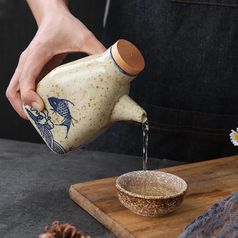 Ceramics Oiler Chinese Style Cruet Kitchen Dipping Pot Soy Sauce Bottle Pepper Vinegar Bottle Small Wine Pot Noodle Restaurant