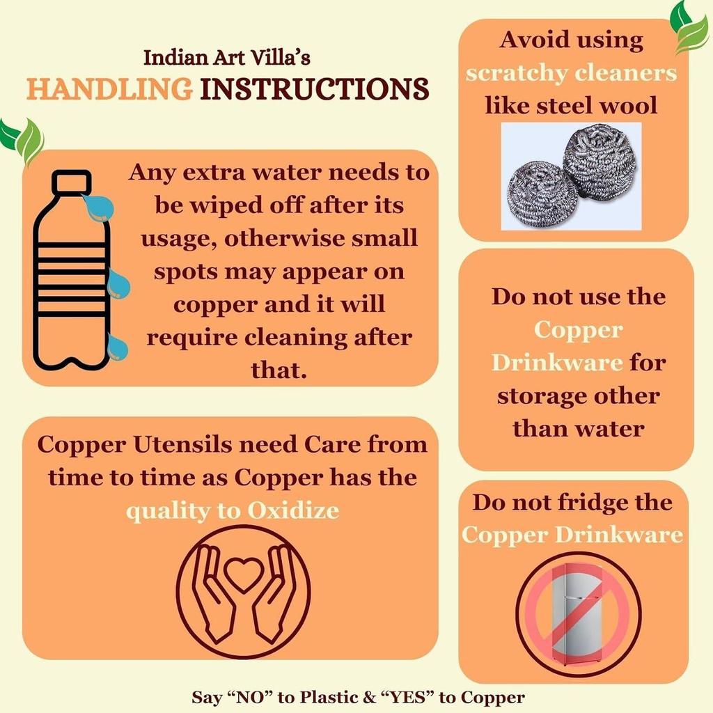 Konvice na vodu z čisté mědi s tepaným designem, těžká, s mosazným kohoutkem a měděnou sklenicí a stojanem, pro skladování a servírování vody, objem - 5 litrů