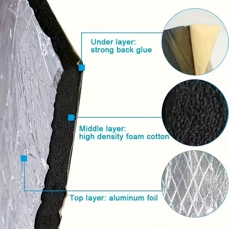 Automotive Thermal Acoustic Insulation Mat Aluminum Foil Heat Insulating Cotton 5mm 10mm for Car Door Bonnet Soundproofing