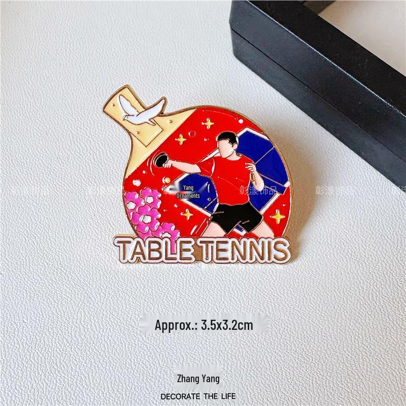 Multi-Sport Emblem Pin: Football, Basketball, Badminton, Tennis, Baseball, Billiards, Table Tennis, Volleyball Brooch