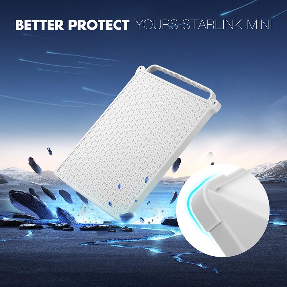 For Starlink Mini Case Cover Silicone Protective Cover Anti-slip Washable with Carabiner for Starlink Mini Satellite Dish Sleeve