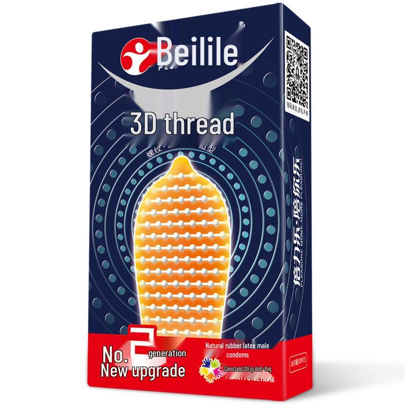 Beilile Ultra-Thin Large Size Lubricated Condoms - Wolf Tooth & Mushroom Design for Family Planning