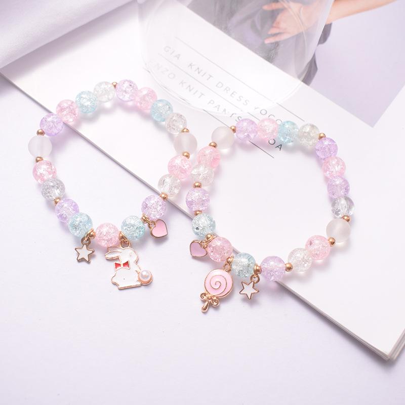 Crystal Bracelet Alloy Colored Beaded Bracelet Student Friendship Fashion Bracelet Bead Glass Hot Selling New Cartoon