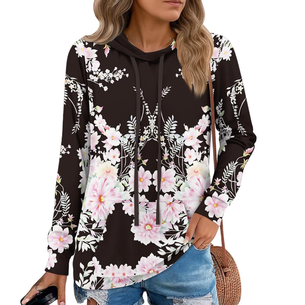 Damen Pullover Hoodies Teenager Mädchen Mode Kapuzensweatshirt Damen Herbst Tunika Top