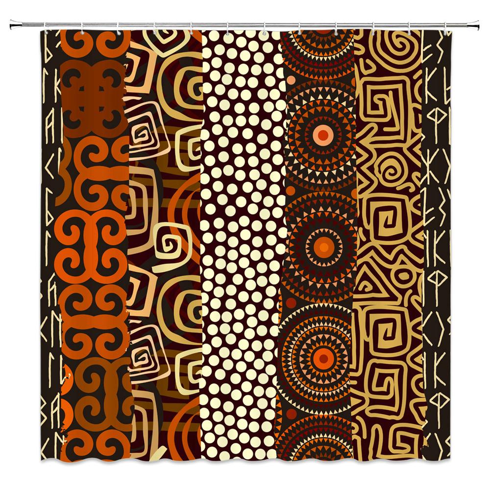 Indian Mandala Shower Curtain Flower Printed Geometric Bohemian Bathroom Curtains Shower Wall Hanging Geometric Shower Curtains