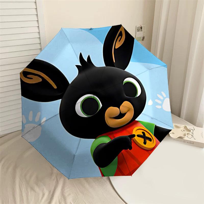 

1PC rabbit paw print Umbrella-8-Rib Reinforced, Automatic Open, Lightweight & Durable, Cute Fashion Accessory for Outdoor, Beach or Casual Use, Beach