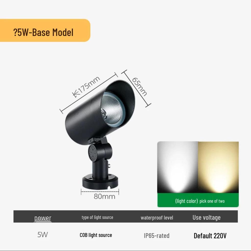 Outdoor LED Garden Spotlight Waterproof for Landscaping, Trees, and Lawns